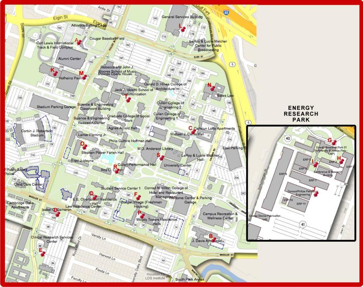 térkép university of Houston