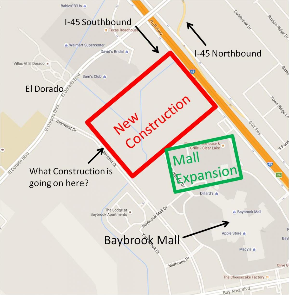 térkép Baybrook mall