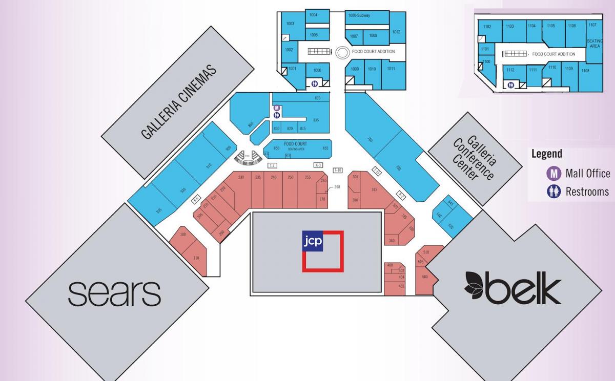 Galleria mall Houston térkép