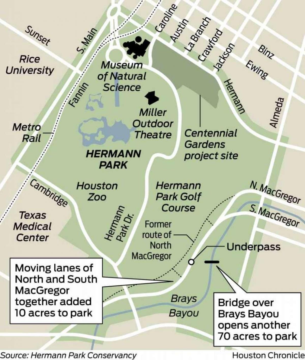 térkép Hermann park