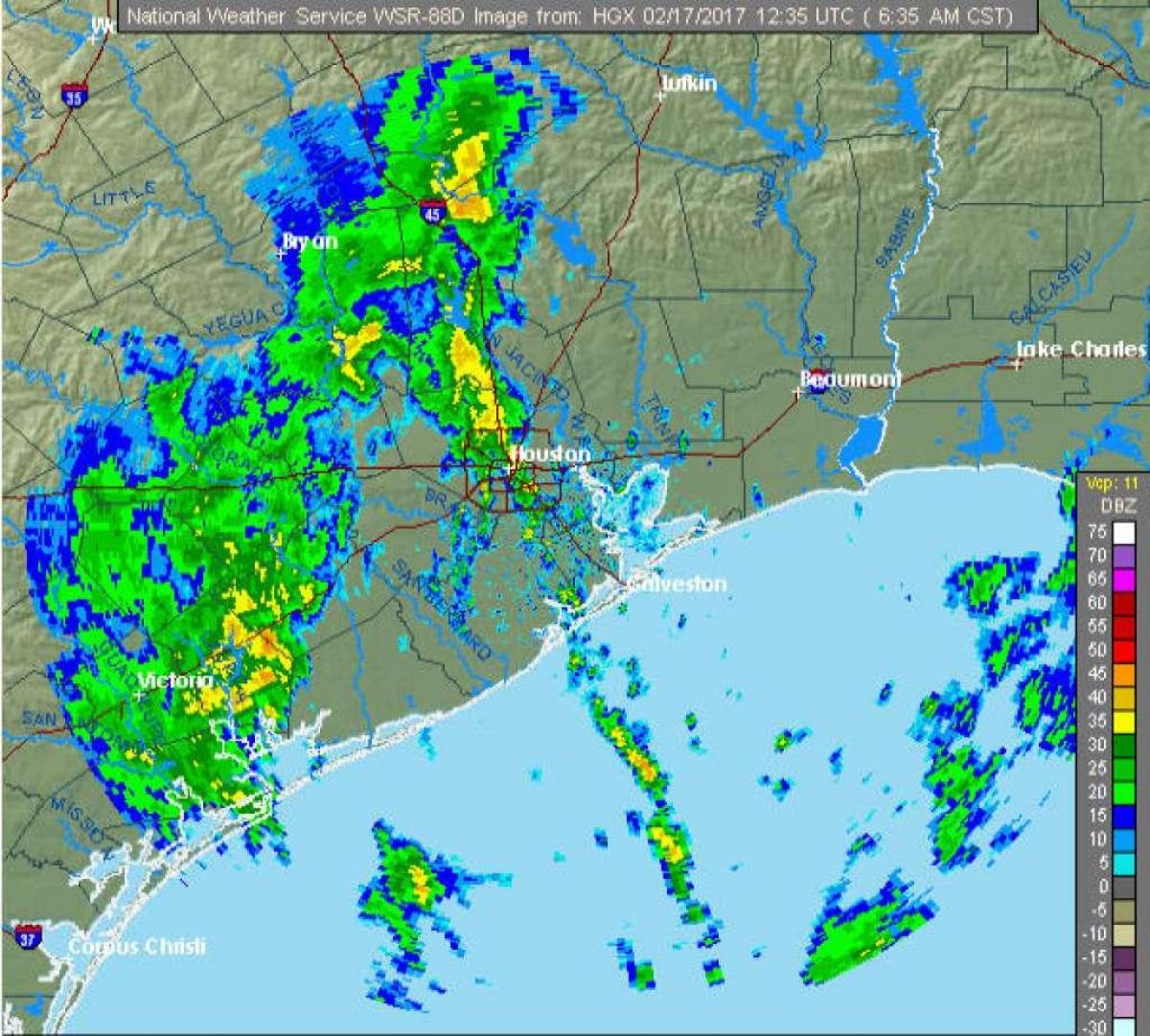 eső térkép Houston