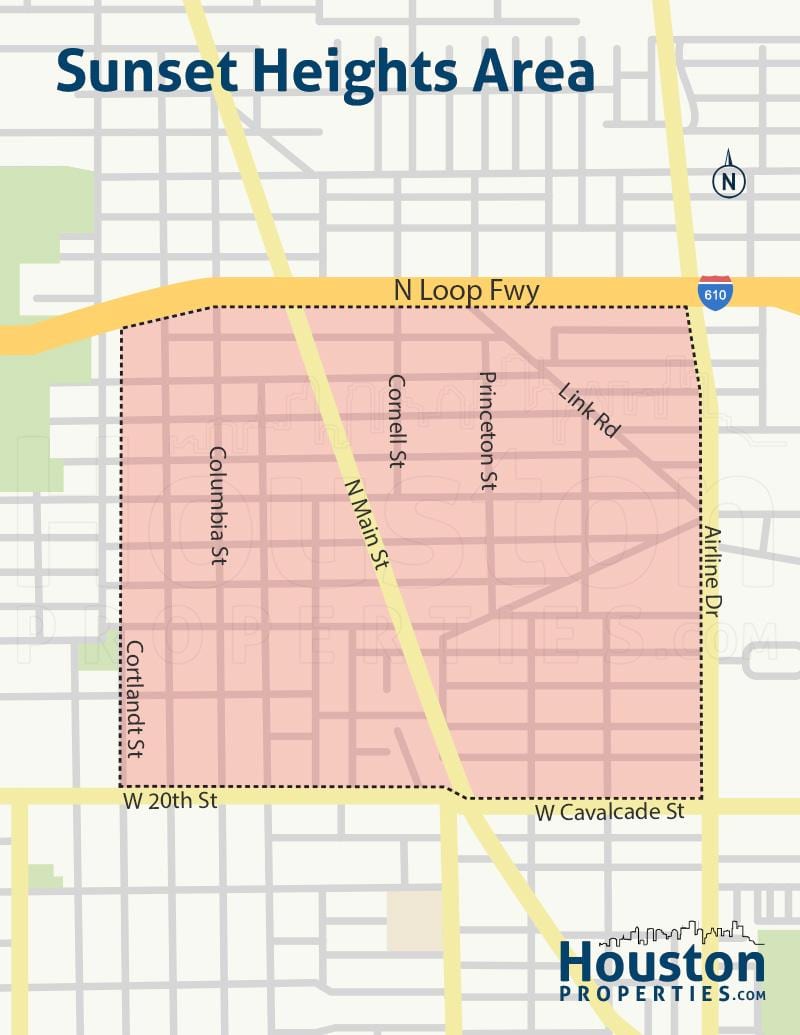 térkép Houston heights