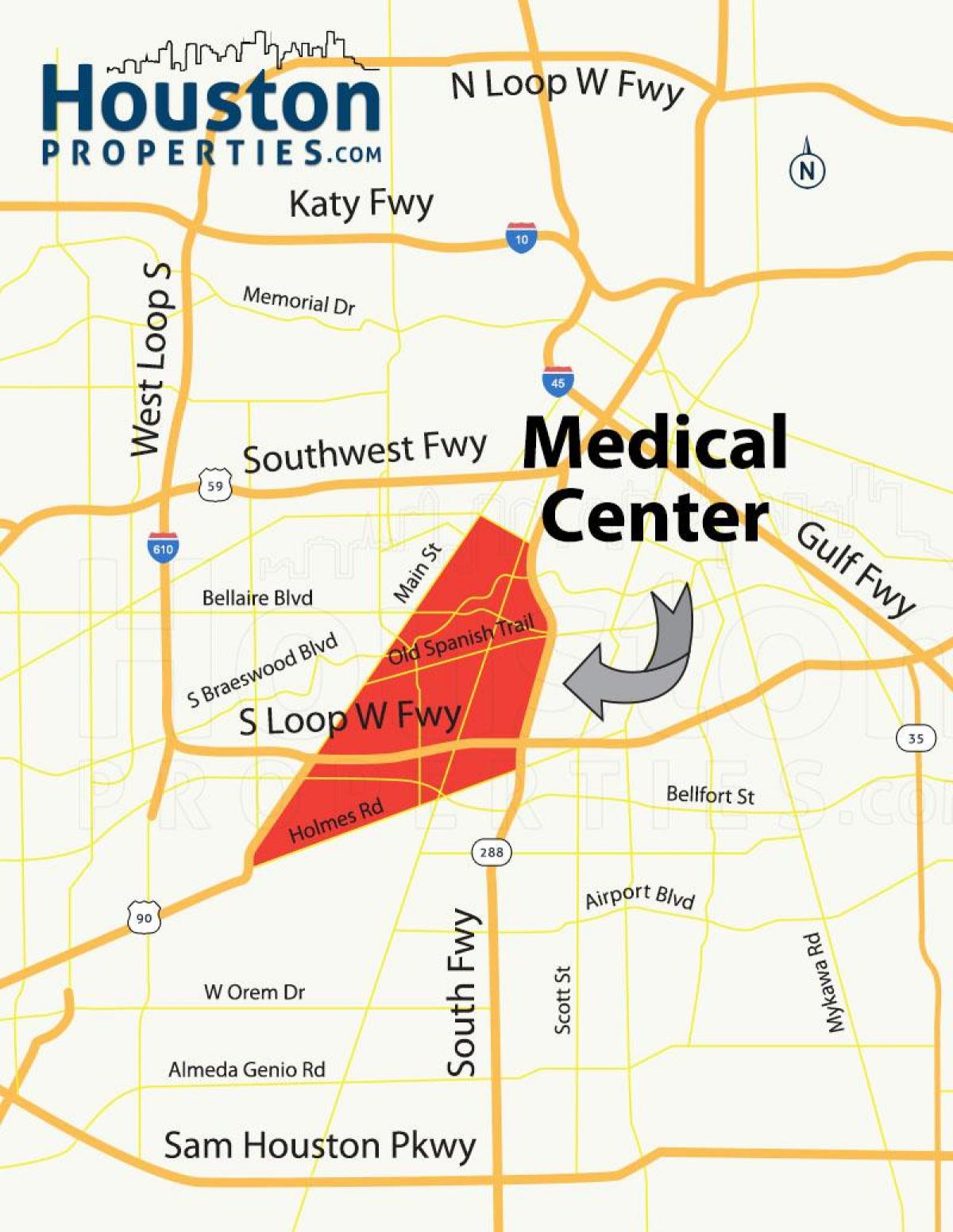 térkép Houston medical center