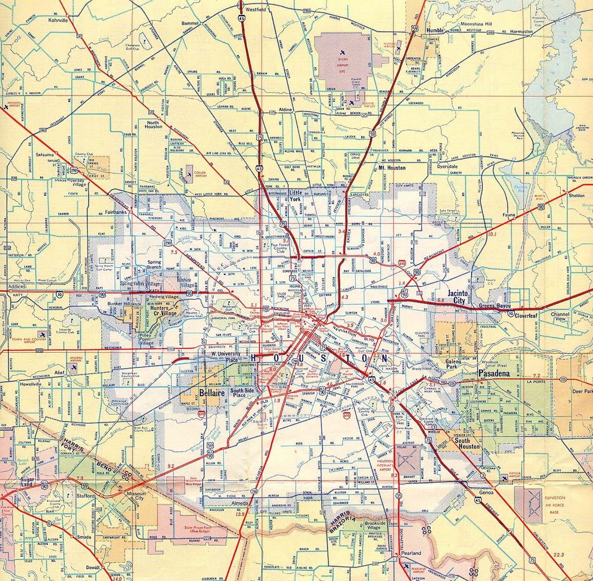 térkép Houston