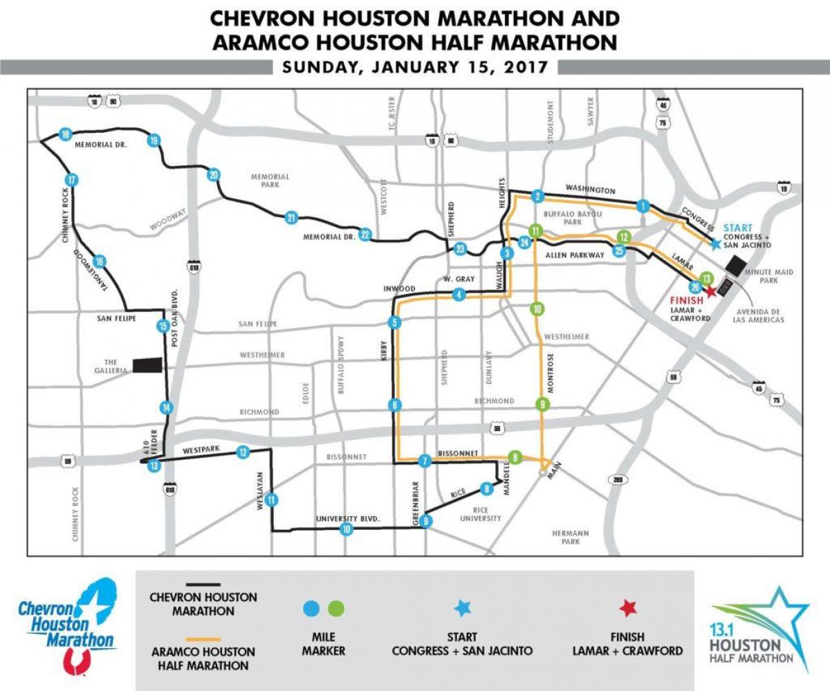 térkép Houston maraton