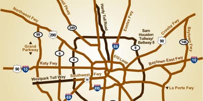 Térkép Houston autópályák
