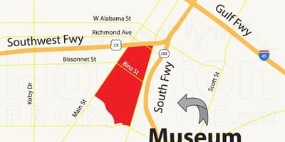 Múzeum kerületi Houston térkép