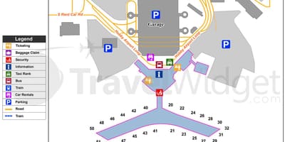 Houston repülőtéri terminál térképen