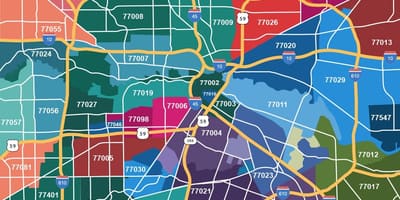 Térkép Houston texas területén